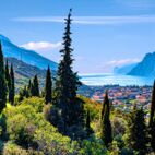 Beautiful aerial view of Torbole, Lake Garda (Lago di Garda) and the mountains, Italy Von EKH-Pictures