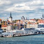 Beautiful cityscape, Tallinn, the capital of Estonia, view of the city from the sea, travel... | Von olezzo